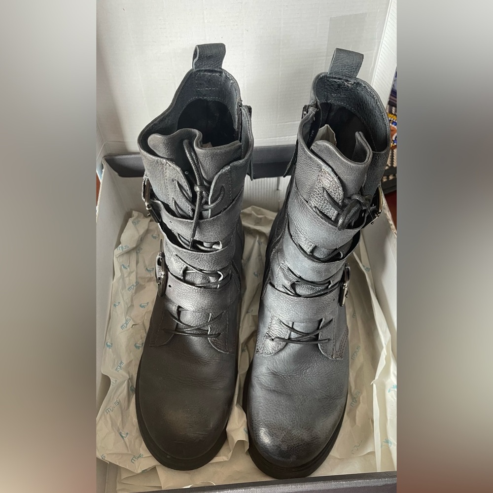 MJUS RBL Men’s ART.305206 Leather Boots Sz 42 in LAPIS (Grey) like new condition - Picture 10 of 16